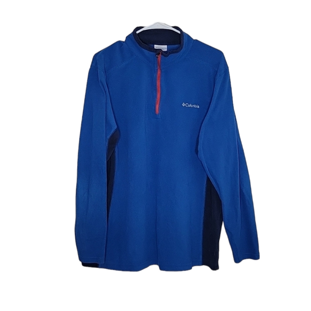 Columbia Blue & Red Half Zip Fleece Jacket